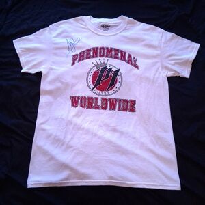 2010s AJ Styles P1 Worldwide 1999 White T-Shirt Adult Large Signed Wrestling